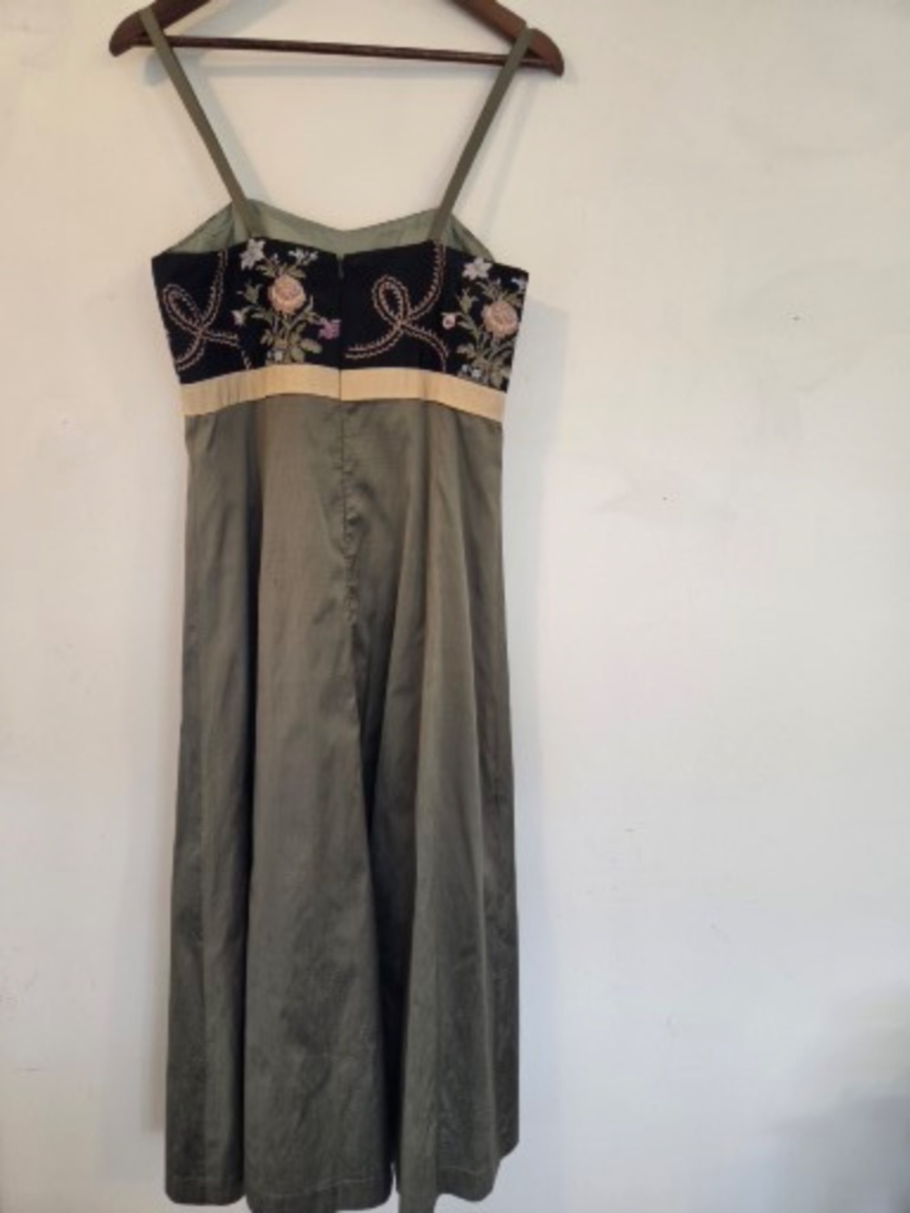 Vintage Rodel Meier gown/dress raw silk embroidery wedding guest maxi prom grad - Picture 8 of 11
